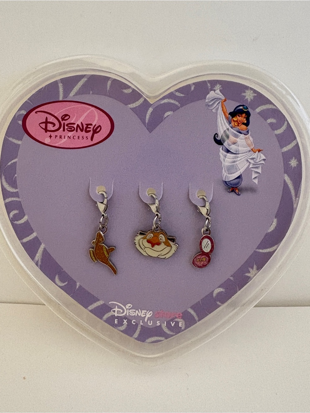Disney Princess Jasmine Charm Set - Purple Display with Gold & Pink Charms